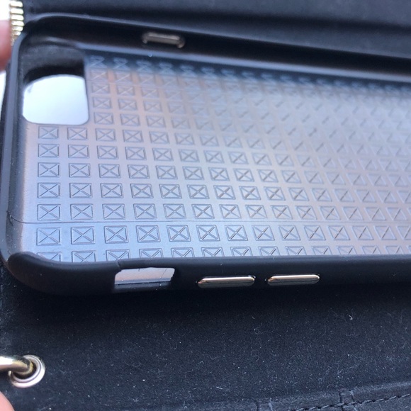 Rebecca Minkoff Folio Wallet Iphone 6/6s Plus Black Floral Multicolor Wristlet - Picture 6 of 12